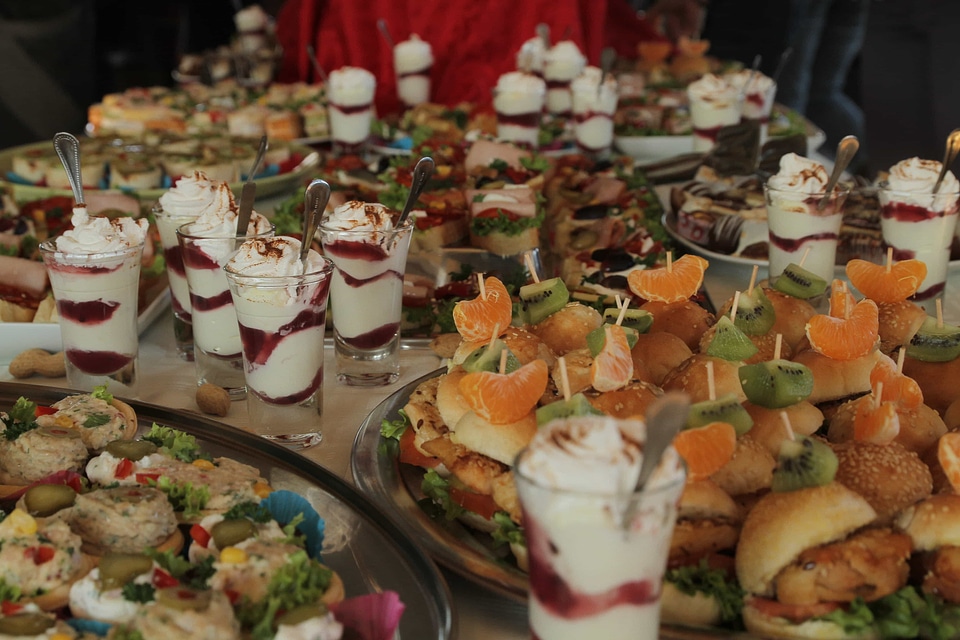 Appetizer baked goods banquet