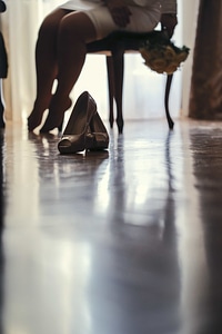Ceremony heels bride photo