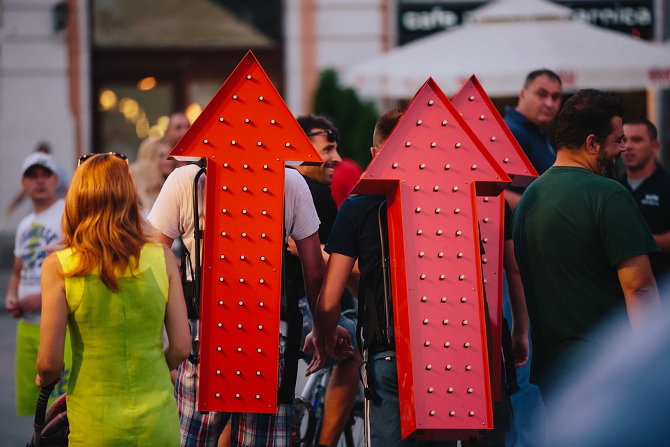 Arrow crowd downtown