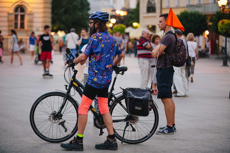 Bicycling cityscape mountain bike