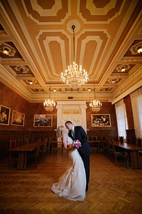 Bride chandelier elegance photo
