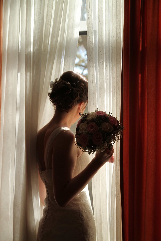 Curtain gorgeous lady