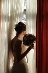 Curtain gorgeous lady photo