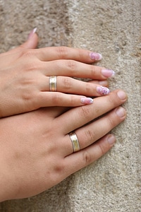 Hands manicure rings photo