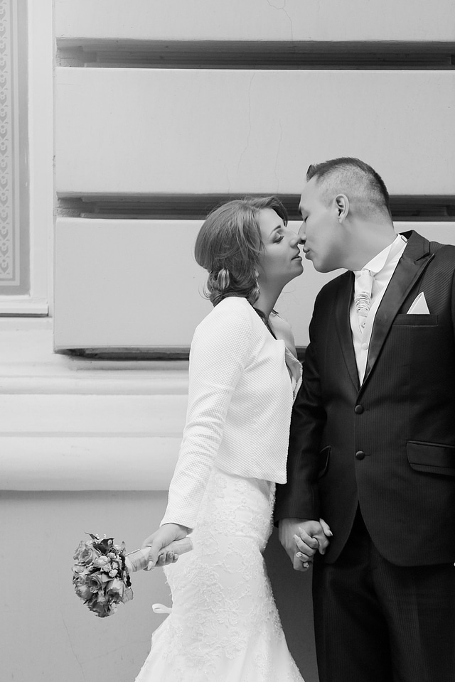 Engagement handsome kiss