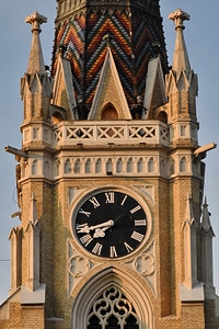 Analog Clock bricks cathedral photo