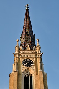 Bricks church tower cross photo