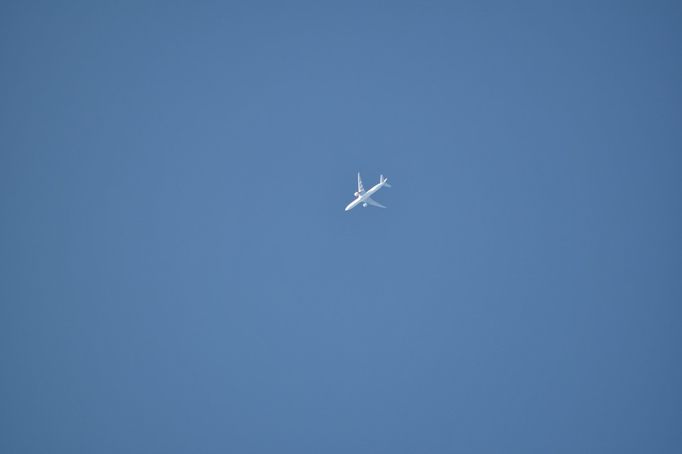 Aircraft blue sky distance