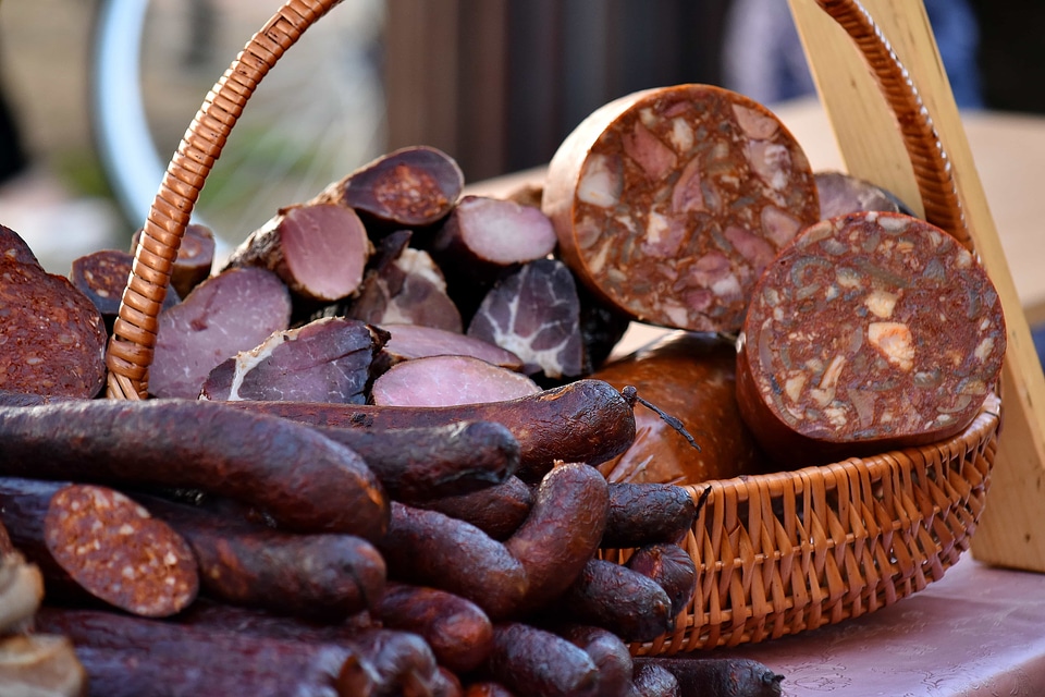 Homemade meat salami