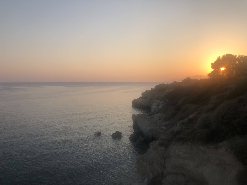 Cliff foggy sunrise