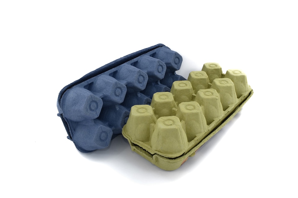 Blue cardboard carton