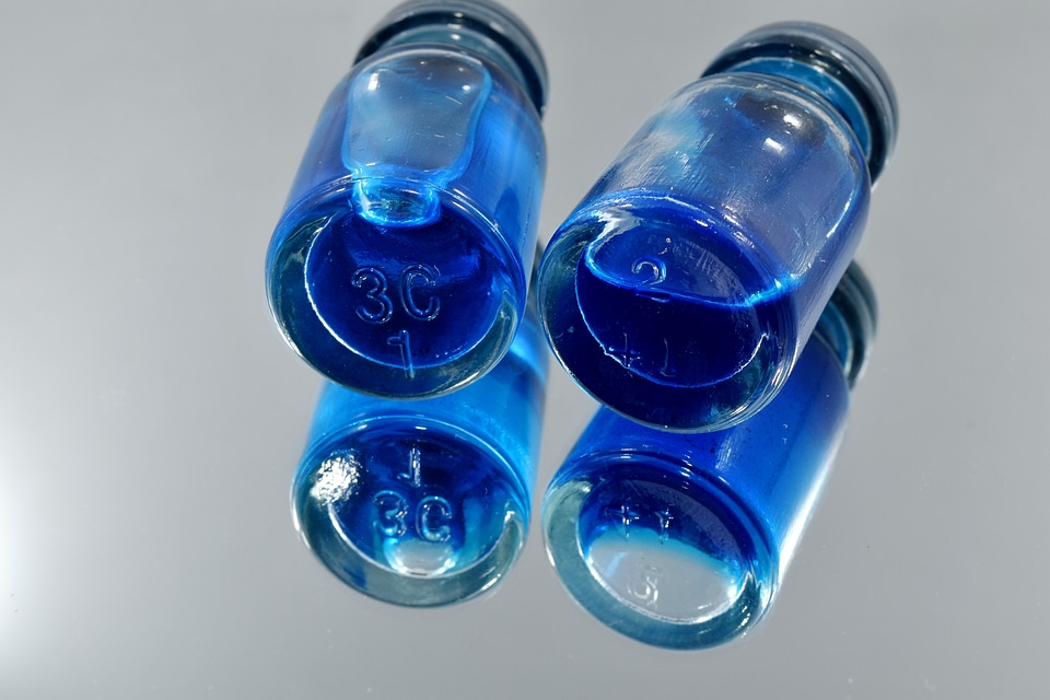 Biochemistry blue chemicals