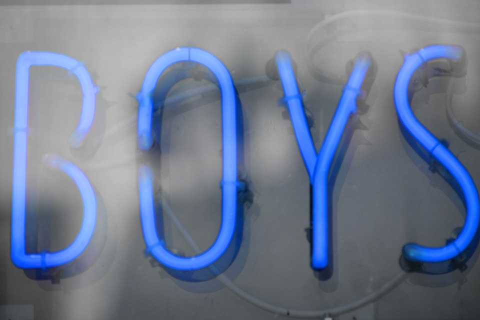 Advertising alphabet blue