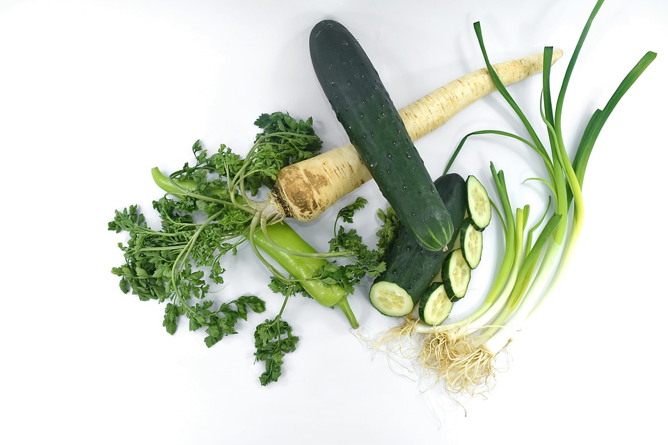 Chili cucumber leek