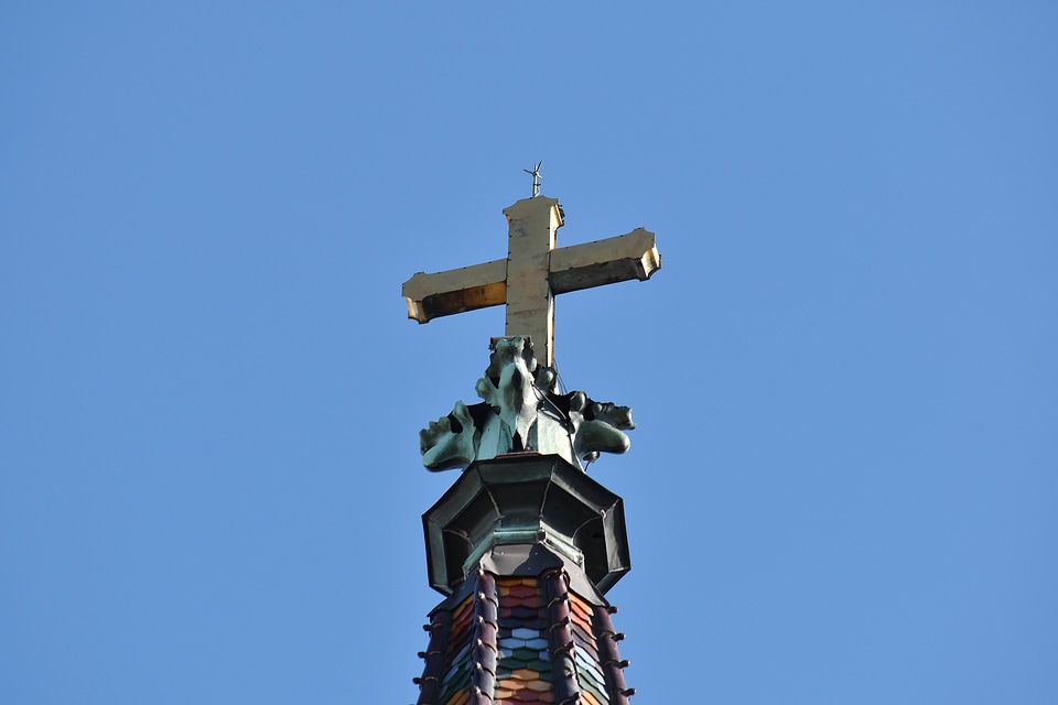 Blue Sky church tower colorful photo