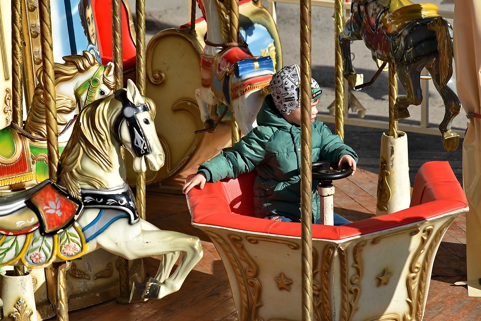 Amusement carousel kid