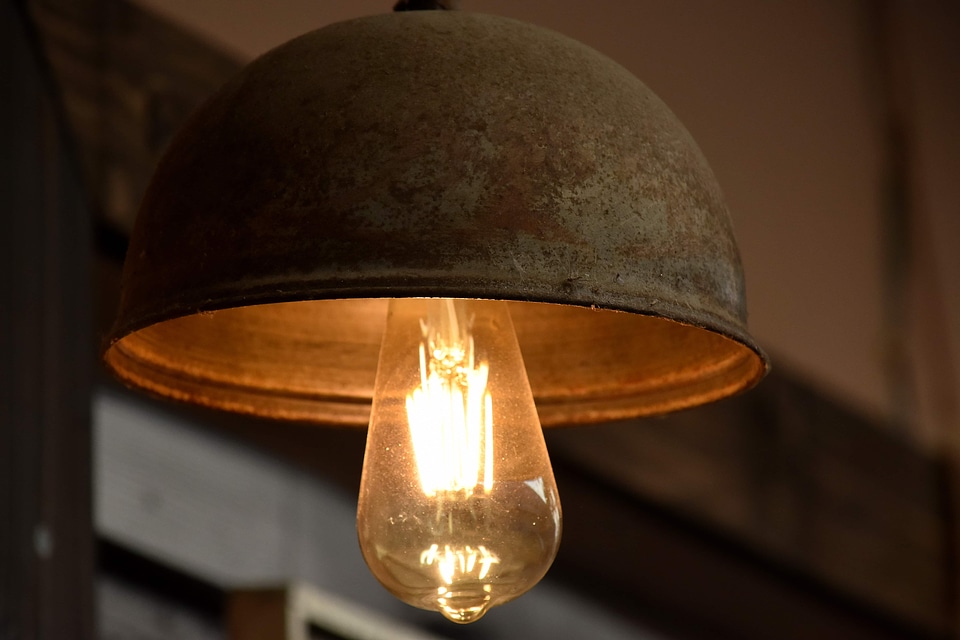 Lamp light brown light bulb