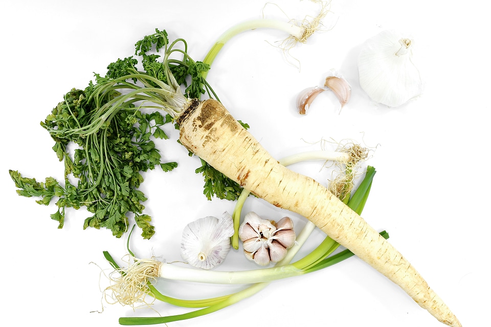Garlic leek parsley