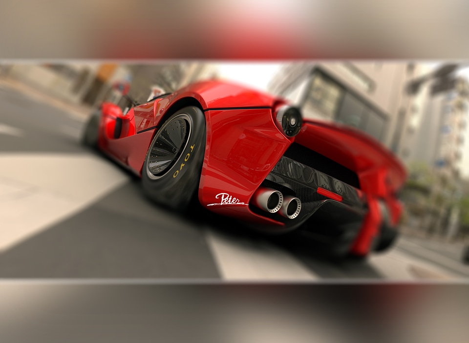 Cool red sports car