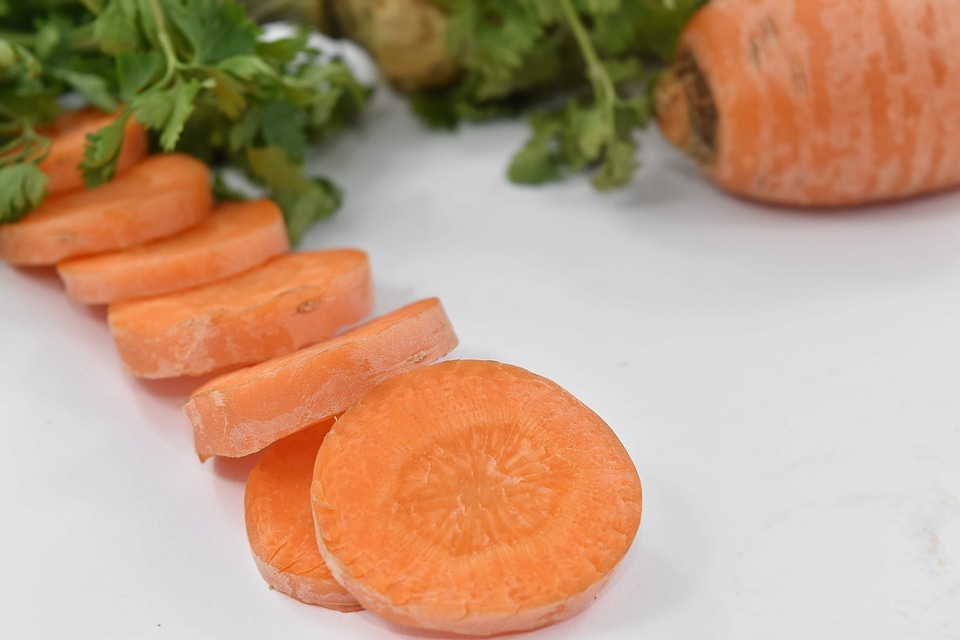 Slices carrot healthy