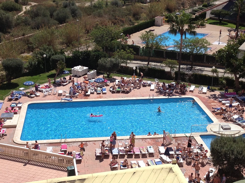 People swimming resort