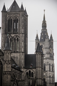 Church tower architecture center photo