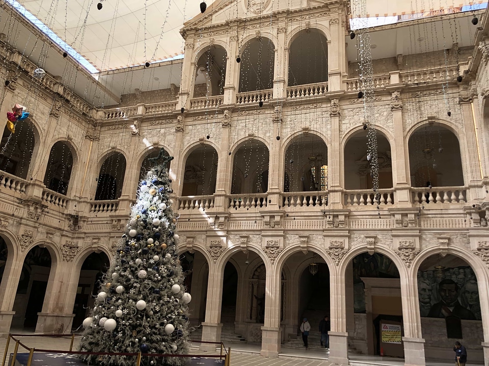 Building christmas tree decoration