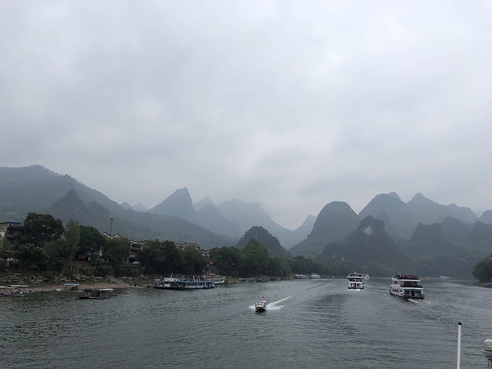 Boat sea fog
