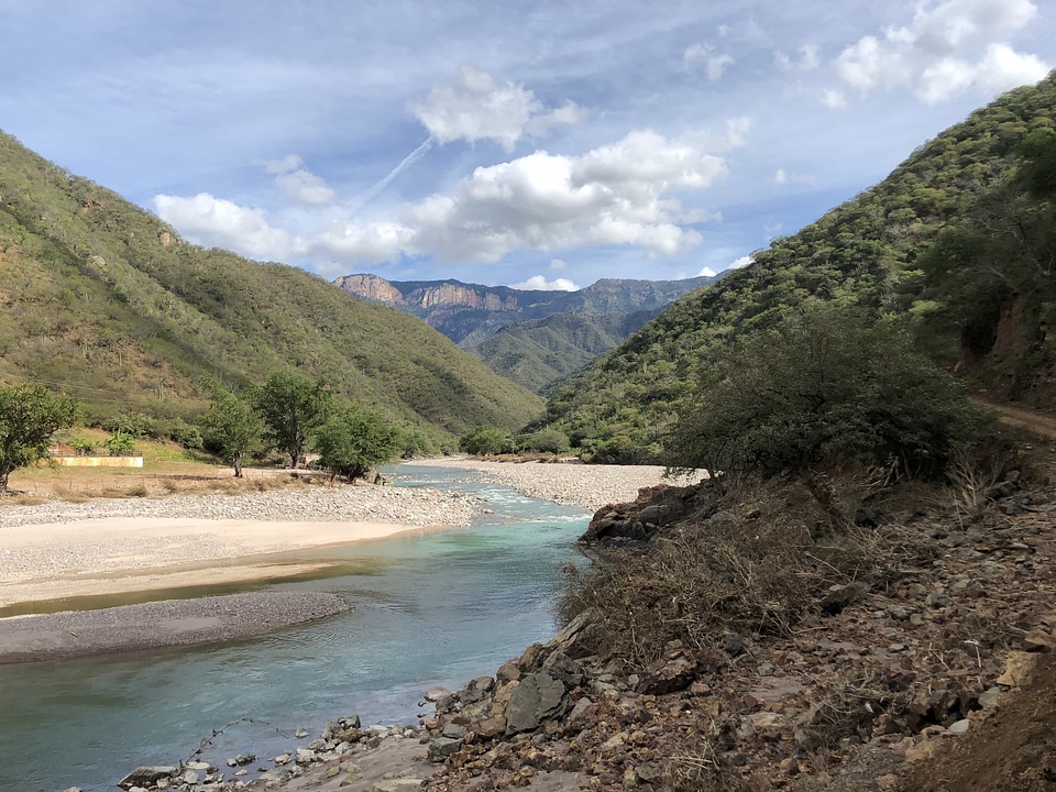 River riverbank rocky river photo