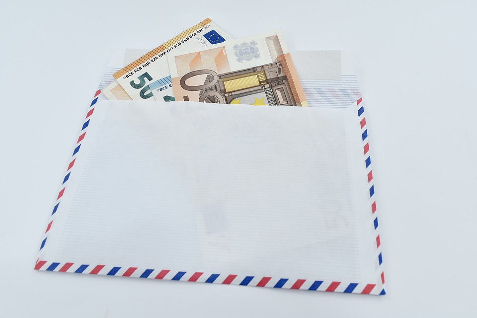 Banknote envelope euro