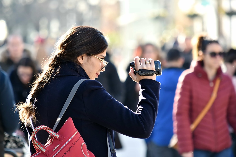 Confident crowd photojournalist