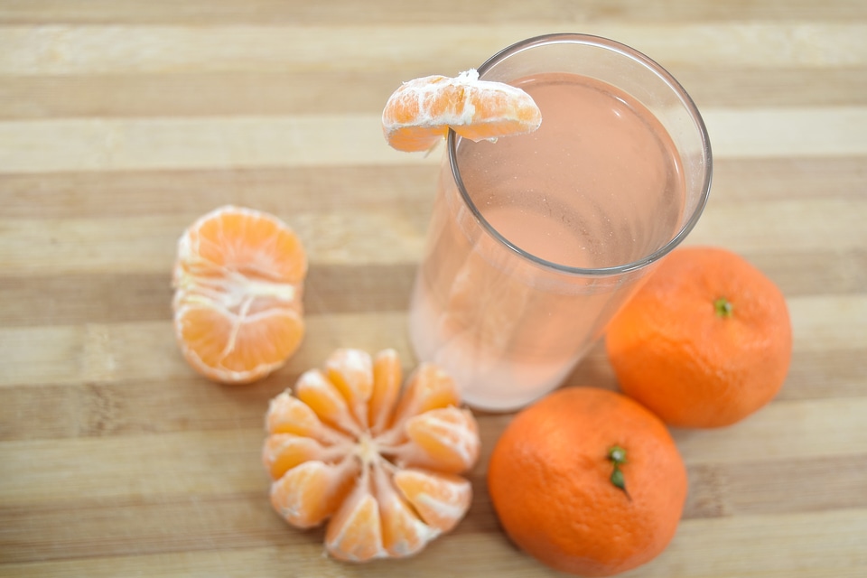 Fresh fruit juice glass