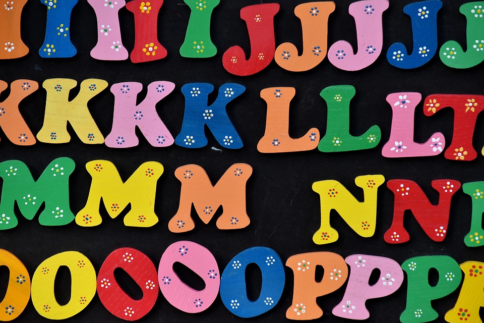 Alphabet blackboard colorful