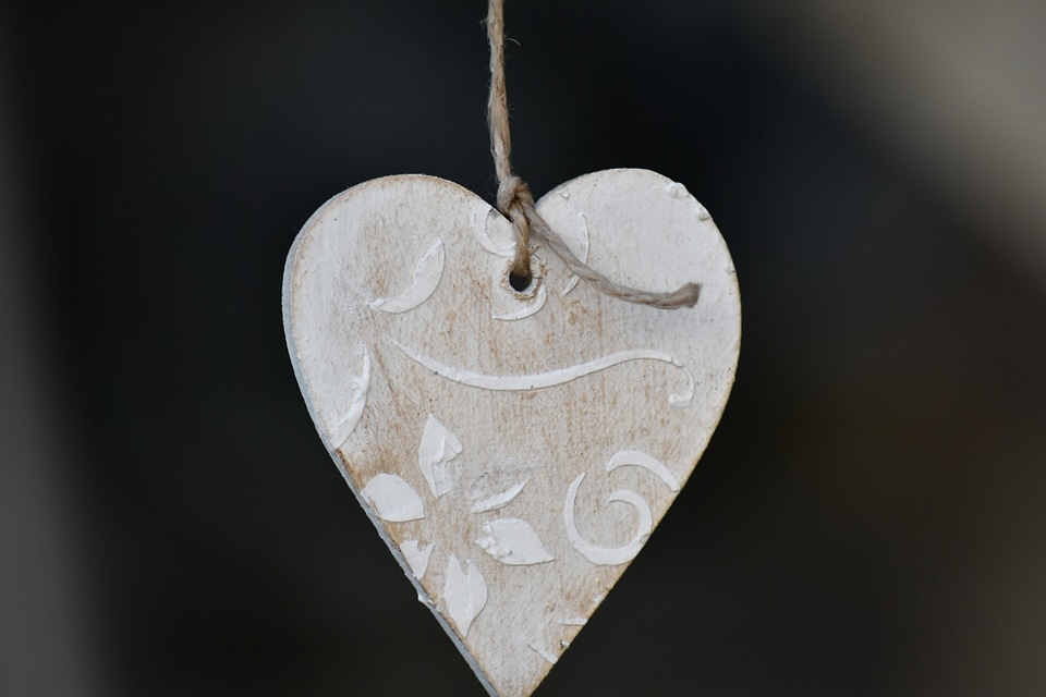 Handmade hanging heart