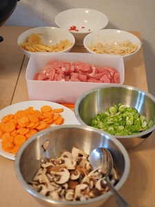 Vegetables meat preparation