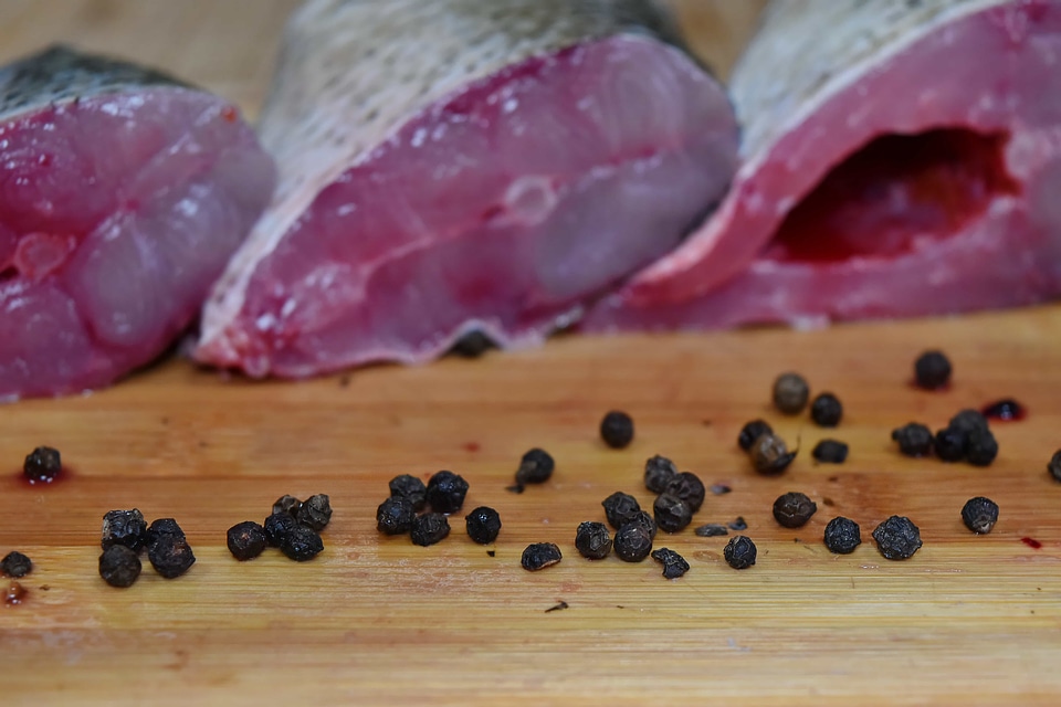 Meat pepper raw meat