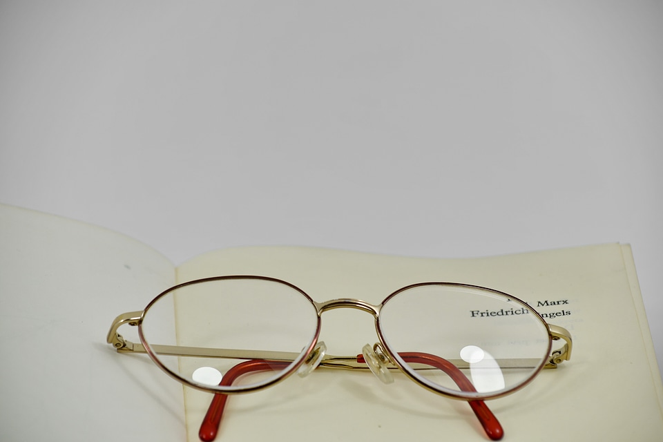 Book eyeglasses frame