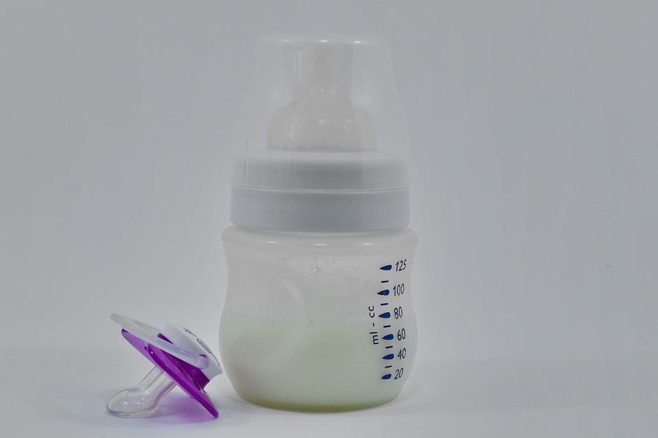 Baby bottle milk photo