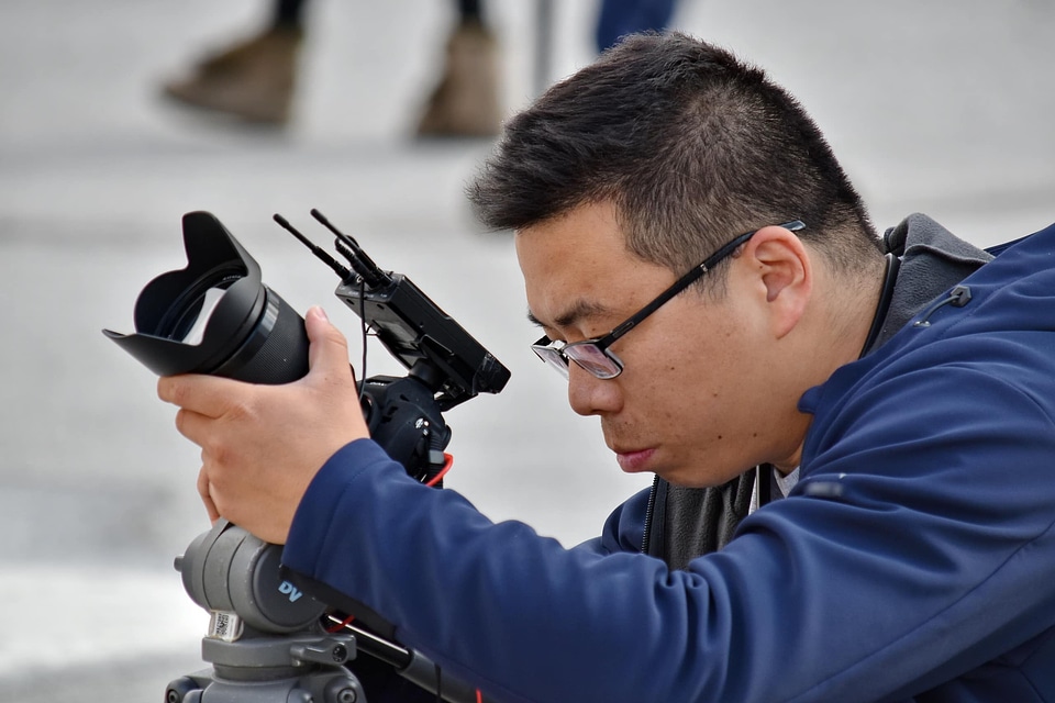 Businessman camera professional