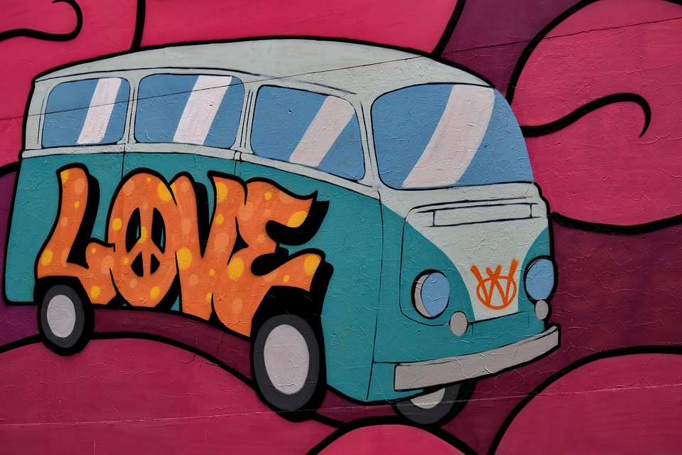 Camper car colorful