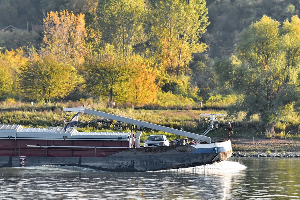 Barge Croatia riverbank