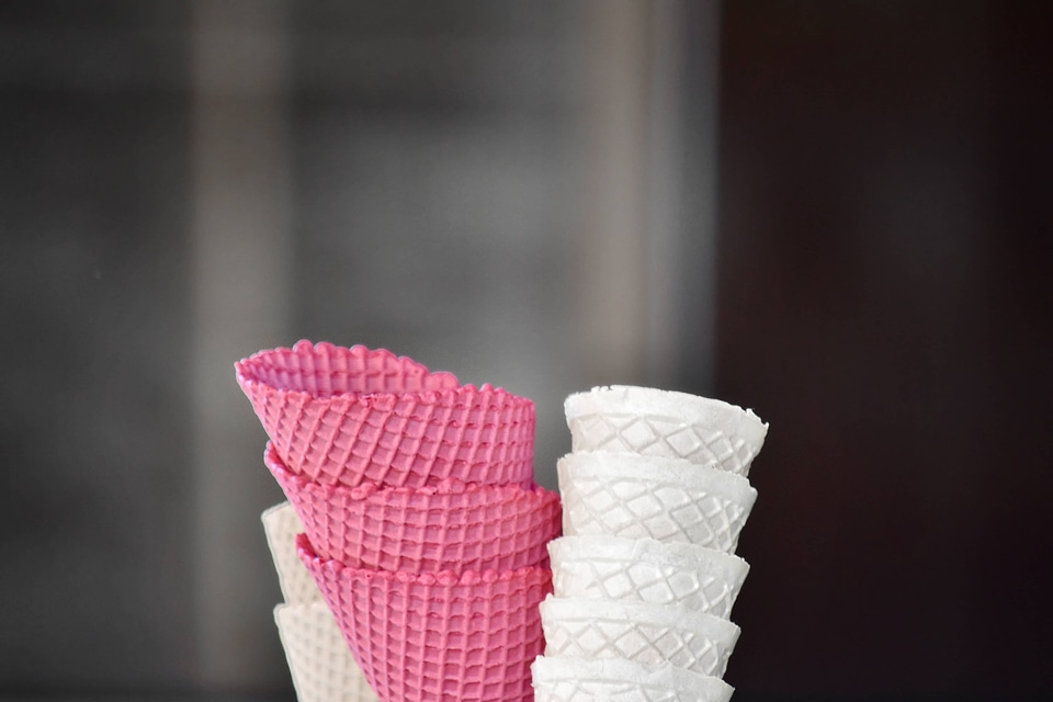 Confectionery ice cream pinkish