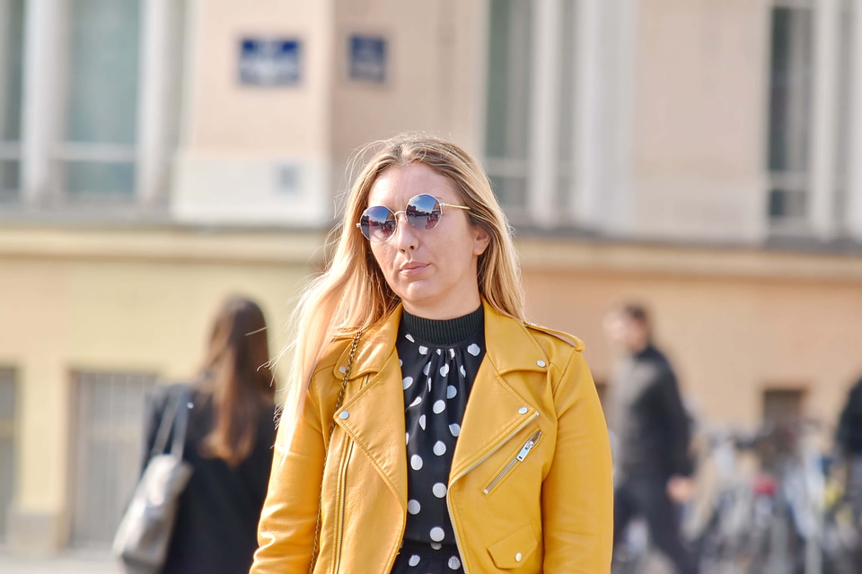 Blonde Hair coat confidence