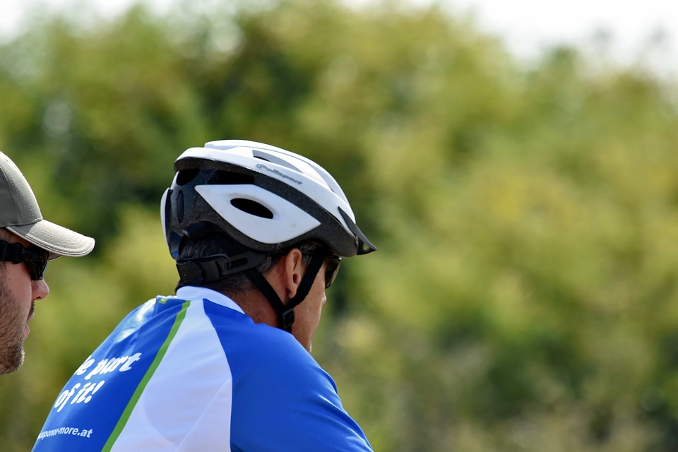 Cyclist helmet people