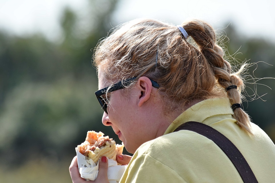 Blonde Hair fast food hamburger