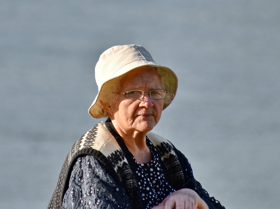 Eyeglasses grandmother hands photo