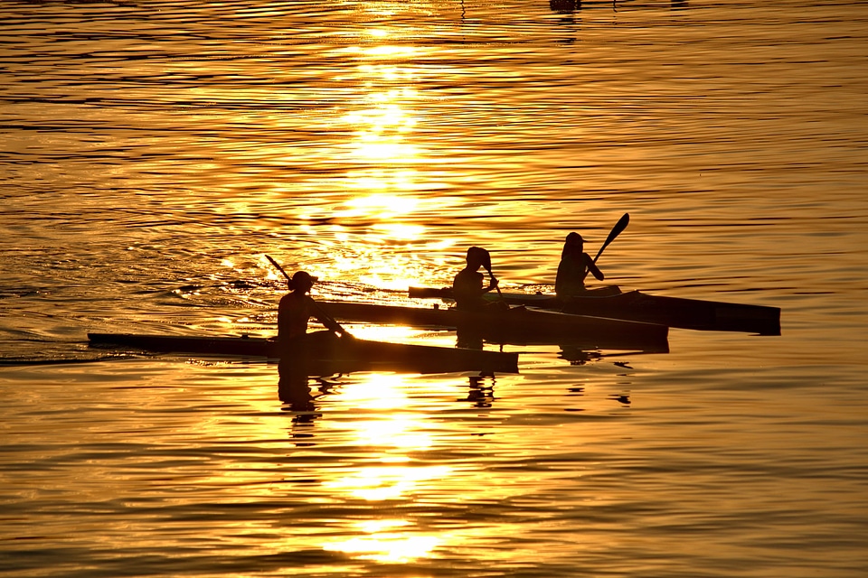 Canoe enjoyment golden glow