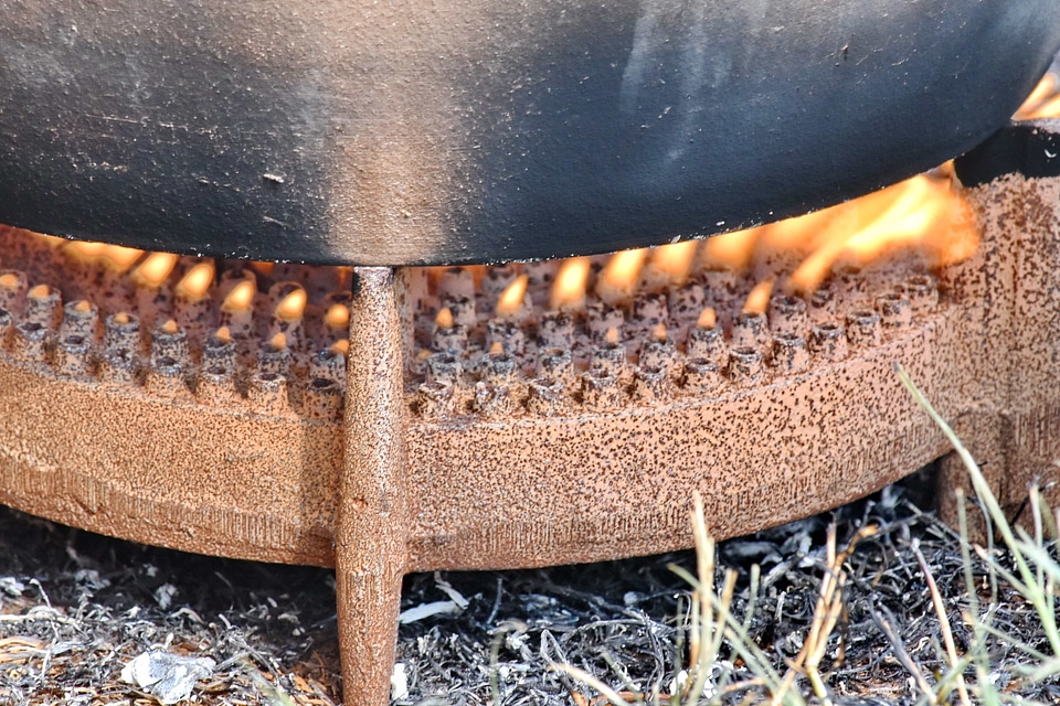 Flame gas stove outdoor