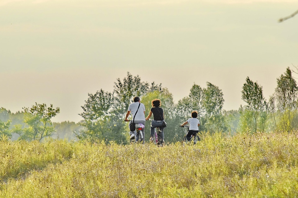 Bicycle countryside enjoyment
