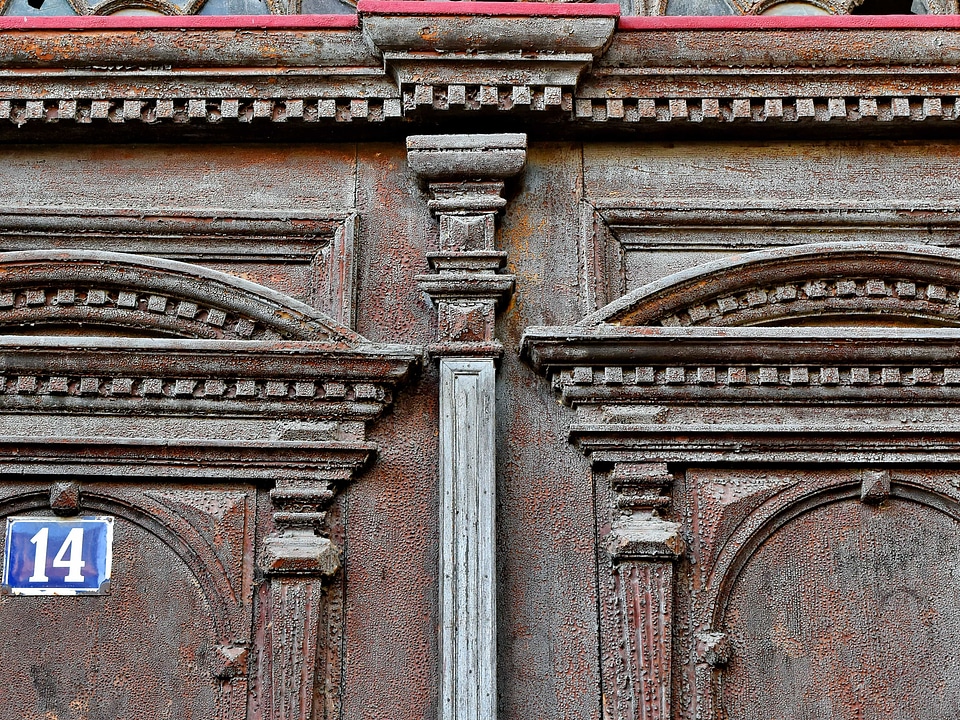 Carpentry carving front door